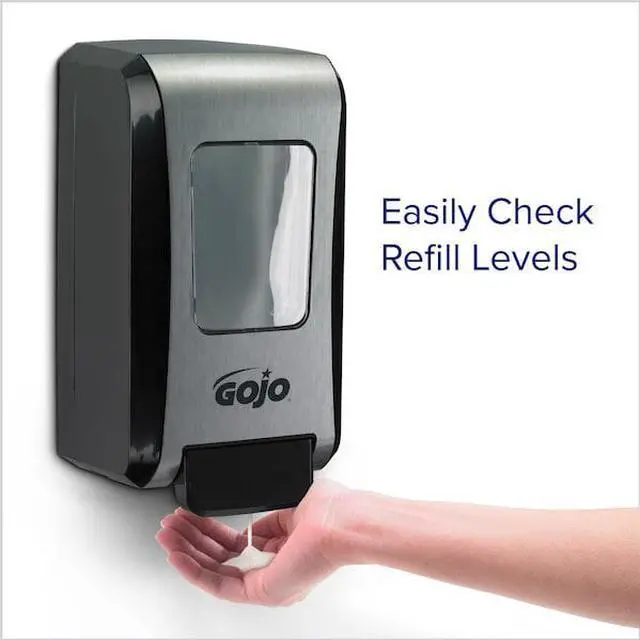 Alt view image 7 of 10 - GOJO 5271-06 FMX-20 2000mL Foam Soap Dispenser, Push-Style, Chrome/Black
