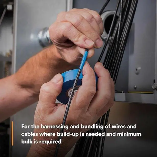 Alt view image 4 of 8 - 3M Temflex Solvent-Free Vinyl Electrical Tape [6 mil] (165): 3/4 in. x 60 ft. (Blue) *10-pack