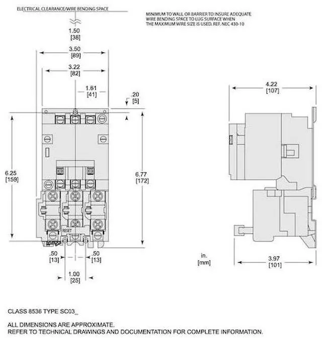 Alt view image 3 of 3 - SQUARE D 8536SDO1V03 Magnetic Motor Starter, Non-Reversing, No Auxiliary