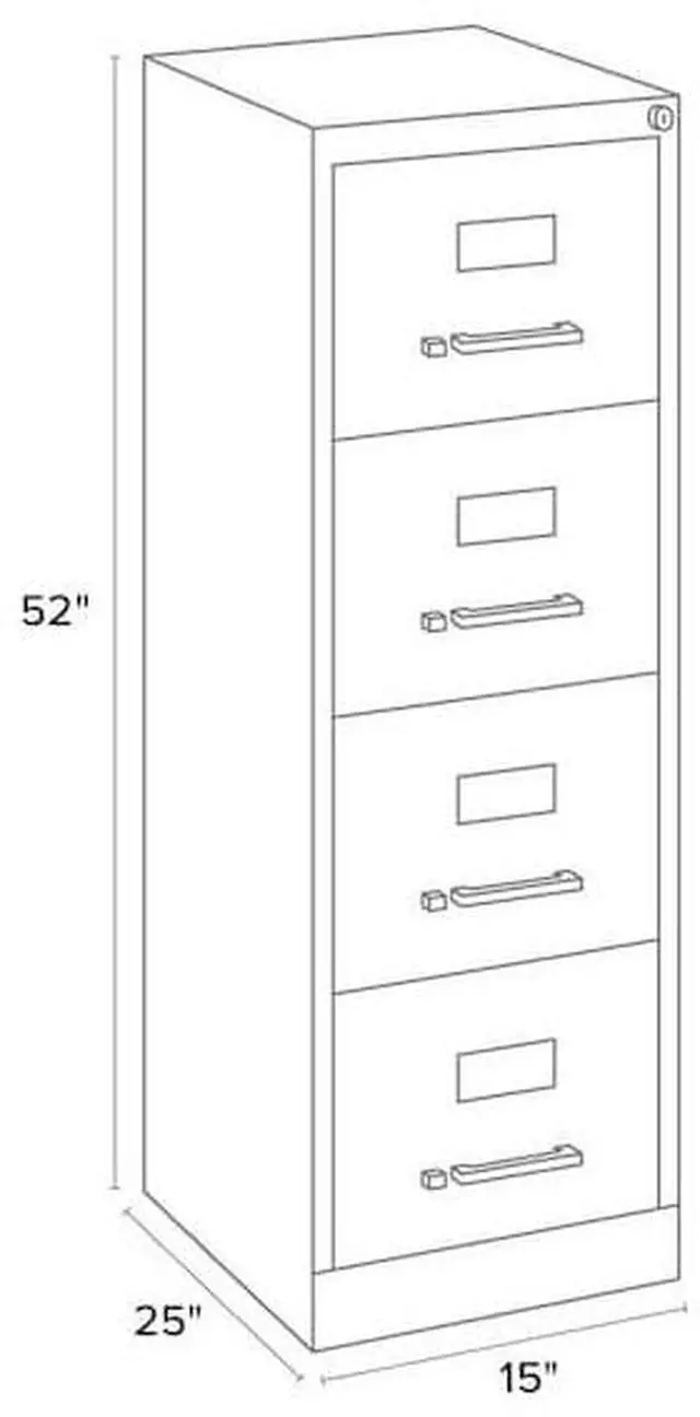 Main image of HIRSH 17547 15" W 4 Drawer Vertical File Cabinet, Light Gray, Letter