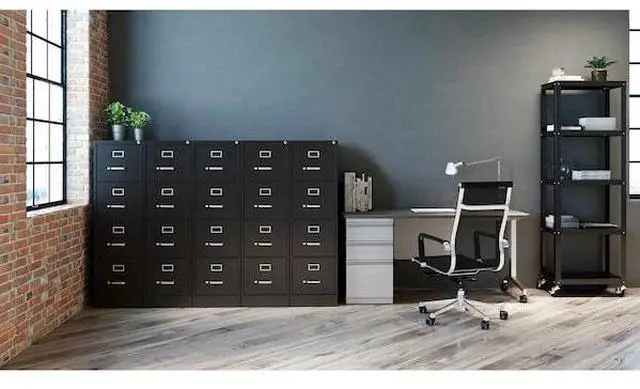 Alt view image 2 of 2 - HIRSH 16699 15" W 4 Drawer Vertical File Cabinet, Black, Letter