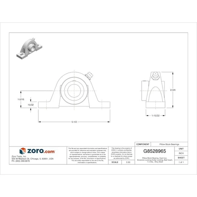 Alt view image 2 of 2 - TIMKEN RAK 1 Pillow Block Bearing, Cast Iron, Eccentric Locking Collar Locking,