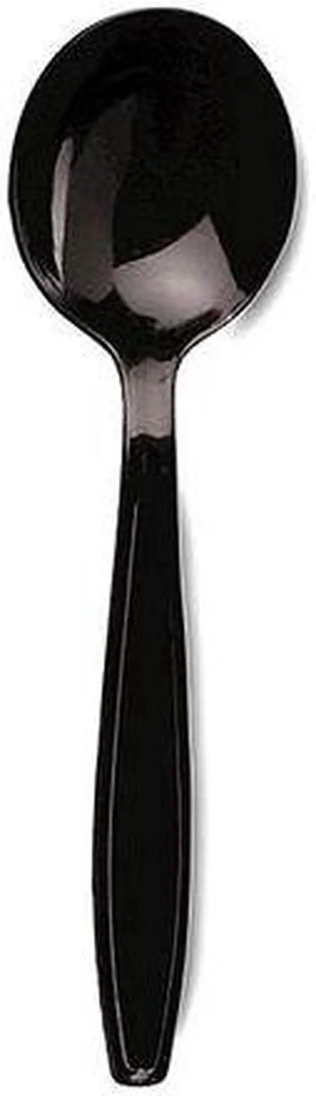 Main image of Heavyweight Full Size Dinner Soup Spoon, Black ,Dixie, SH517