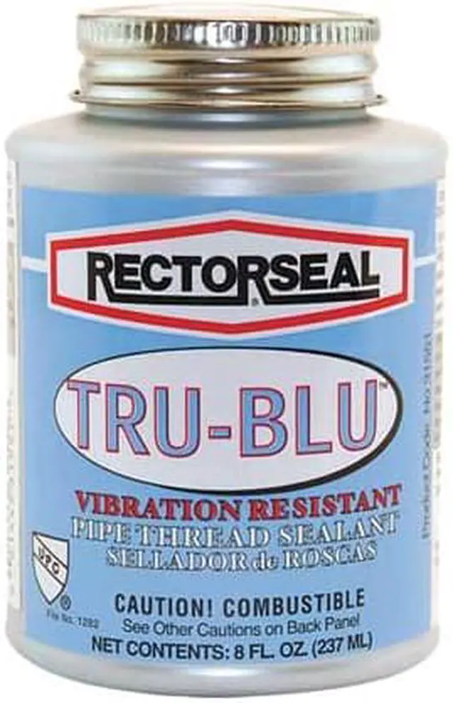 Alt view image 4 of 8 - RectorSeal 31551 Tru-Blu Blue Vibration Resistant Pipe Thread Sealant, 1/2 Pint Brush Top Can