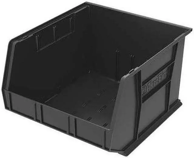 Main image of AKRO-MILS 30270BLACK Hang & Stack Storage Bin, Plastic, Black, 11 in H, 16 1/2