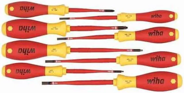 Alt view image 3 of 7 - WIHA 32197 Insulated Screwdriver Set, Slotted/Phillips, Square, 8 pcs