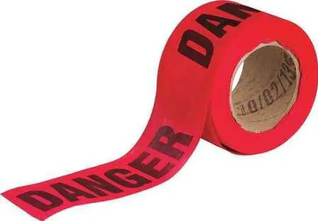 Main image of BRADY 91088 Barricade Tape,Danger,Black/Red,150ft L