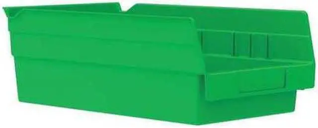 Main image of AKRO-MILS 30130GREEN Shelf Storage Bin, Plastic, Green, 4 in H, 6 5/8 in W, 11