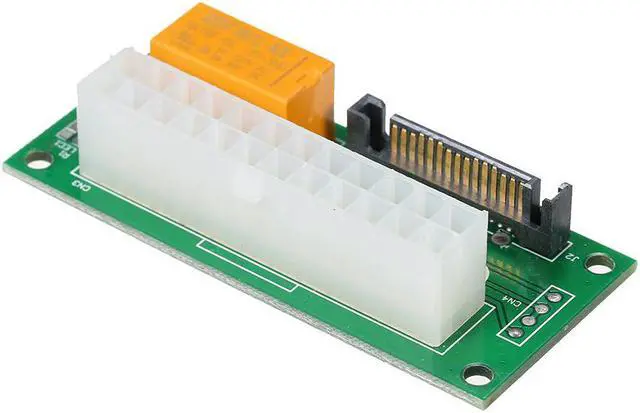 Alt view image 3 of 5 - Dual Power Supply Adapter SATA 15Pin to 24Pin Connecter Syne Starter Relay Adapter Add 2 PSU BTC Miner Ethereum Mining ETH Rig