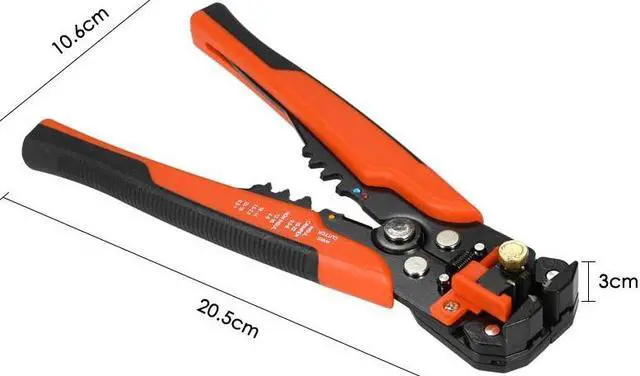 Alt view image 4 of 6 - Multi-functional 8" Self-adjusting Cable Wire Stripper With Cutter & Crimper Automatic Wire Stripping Pliers Crimping Tool 10-24AWG - Orange