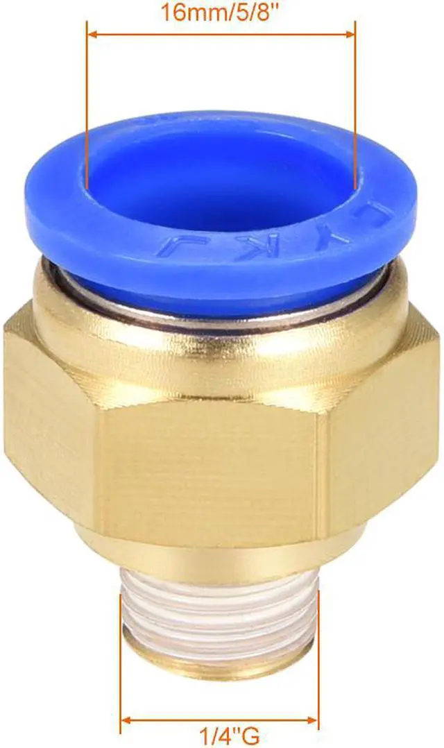 Alt view image 2 of 4 - 4 Pcs 1/4" G Male Straight Thread 16mm Push In Joint Pneumatic Connector Fitting Quick Fittings