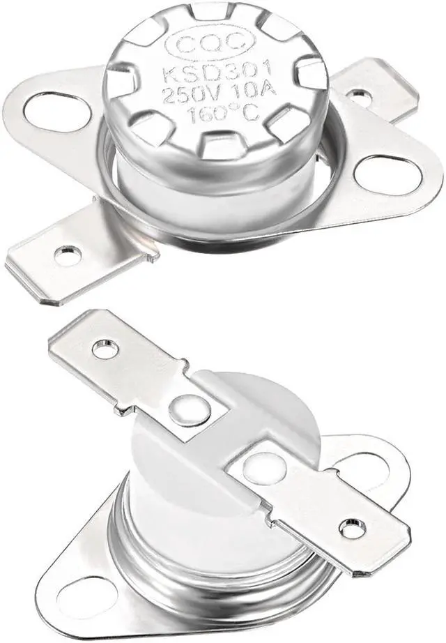Alt view image 2 of 10 - KSD9700 Thermostat, 70 Normally Close Temperature Switch Thermal Switch, N.C 5A Metal Bimetal Temperature Controller 2pcs