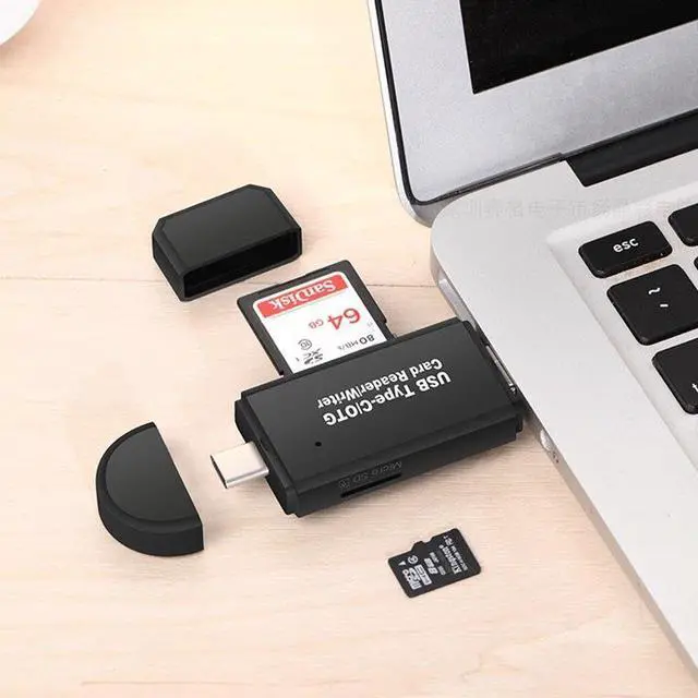 Alt view image 4 of 6 - Type C & micro USB & USB 3 In 1 OTG Card Reader  High-speed USB 2.0 Universal OTG TF/SD for Android Computer Extension Headers