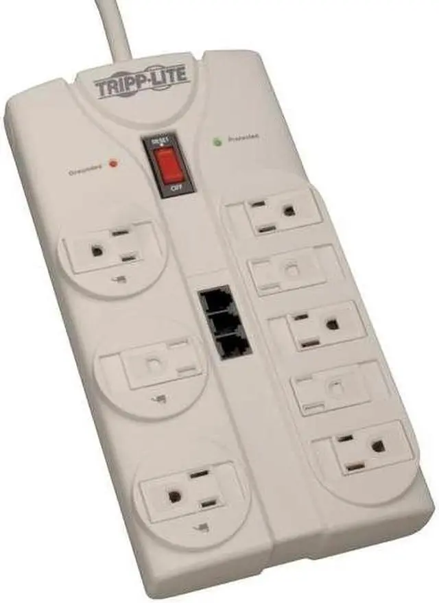 Alt view image 7 of 14 - TRIPP LITE TLP808TELTAA 8 ft. 9 Outlets 2160 joules Protect It! Surge Suppressor - TAA Compliant