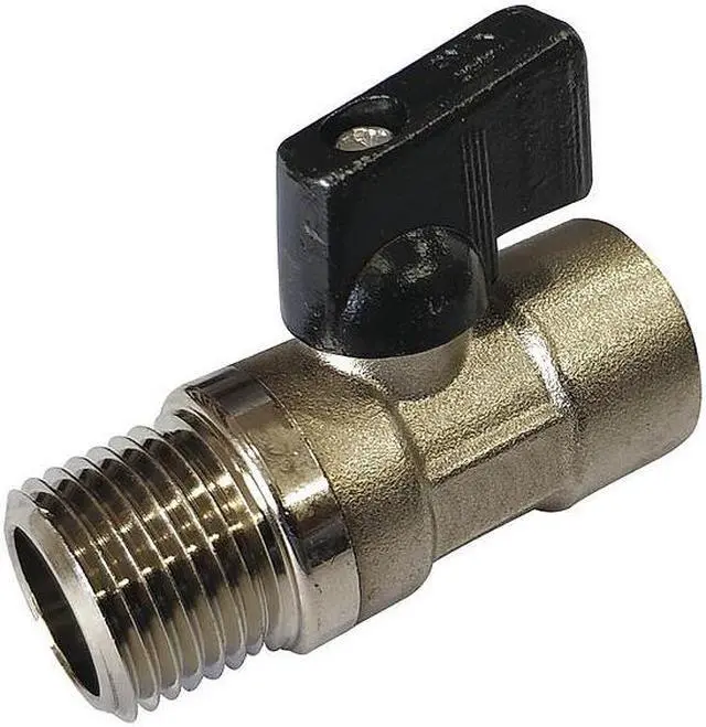 Main image of ZORO SELECT G-MVSP-38M 3/8" FNPT x MNPT Brass Mini Ball Valve Inline