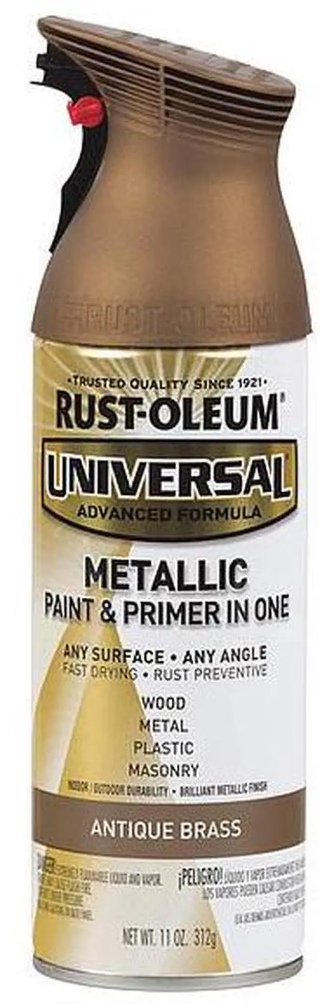 Alt view image 2 of 3 - RUST-OLEUM 260728 Spray Paint, Antique Brass, Gloss, 11 oz.