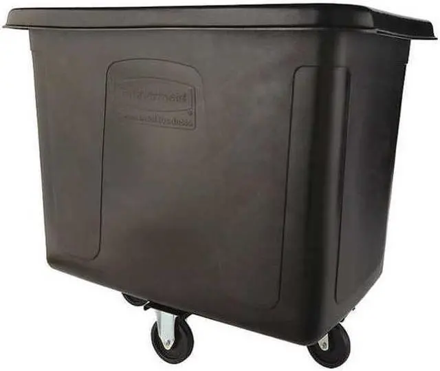 Alt view image 2 of 2 - RUBBERMAID FG461400BLA Cube Truck,1/2 cu. yd.,500 lb. Cap,Black