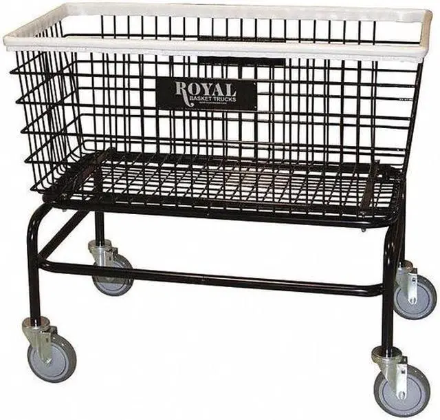 Alt view image 2 of 3 - ROYAL BASKET TRUCKS G33-BKX-W0A-5UNN Laundry Hamper Cart,Black,500 lb.