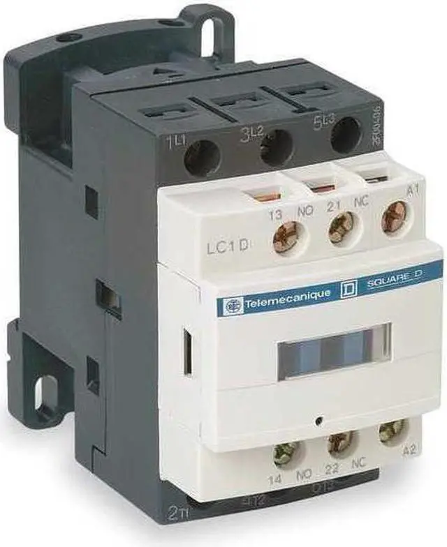 Alt view image 8 of 8 - SCHNEIDER ELECTRIC LC1D09B7 IEC Magnetic Contactor, 1NC/1NO, 24V AC, 3 P,