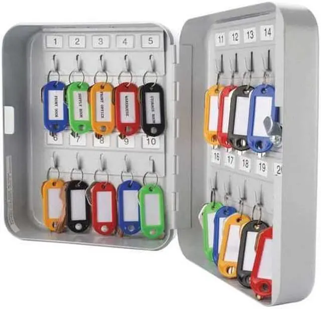 Alt view image 14 of 20 - Barska Key Cabinet, 20 Capacity, 8" H Matte Steel CB12482
