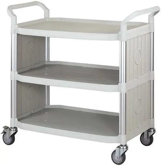 Main image of ZORO SELECT 35KT29 Fiber Glass, Polypropylene Enclosed Service Cart, 3 Shelves,