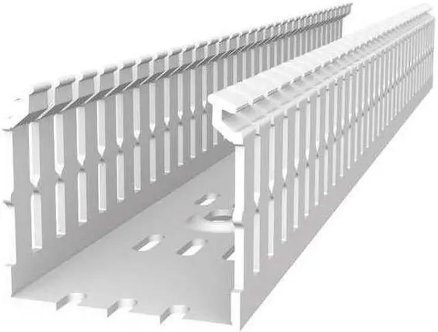 Main image of TYRAP TYD1X4WPW6 Wiring Duct,Wide Slot Wall,White,6 ft. L
