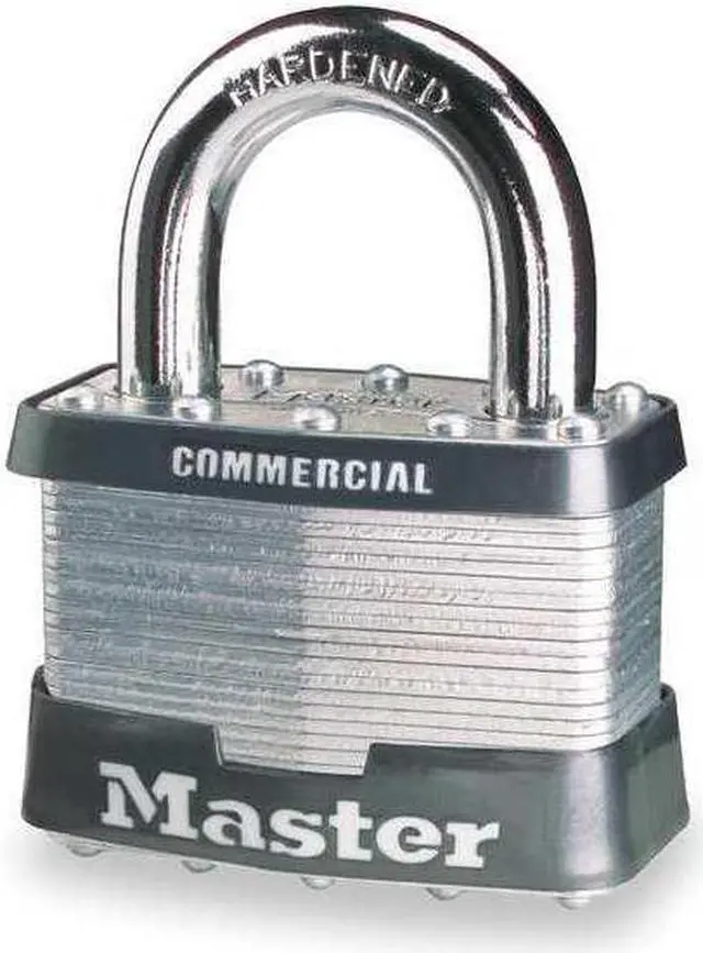 Alt view image 2 of 5 - MASTER LOCK 1KALJ Padlock, Keyed Alike, Long Shackle, Rectangular Steel Body,