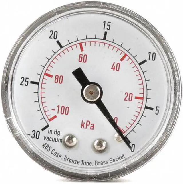 Alt view image 2 of 2 - ZORO SELECT 4FLZ2 Vacuum Gauge,30to0 in Hg Vac,-100to0 kPa