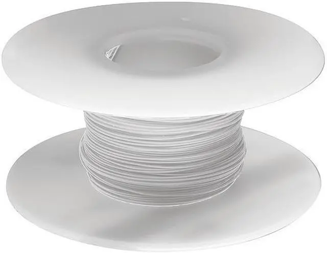 Main image of OK INDUSTRIES R28W-0100 Spooled Wrapping Wire, 28 AWG, White, Kynar(R), 100 ft
