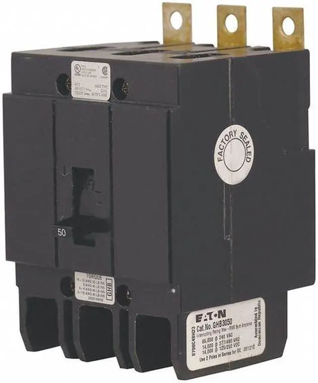 Main image of Eaton GHB3080 Breaker, 80A, 3P, 277/480 VAC, 125/250 VDC, GHB, 14 kAIC