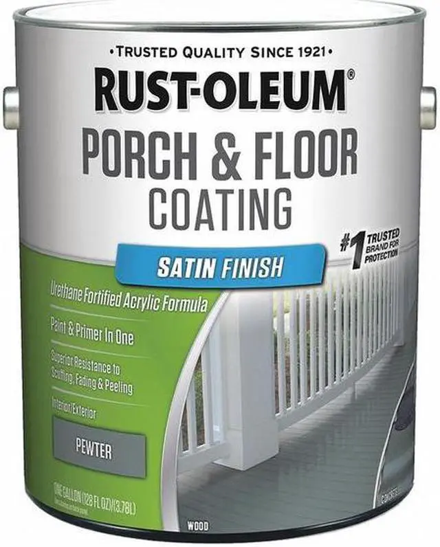 Alt view image 2 of 5 - Rust-oleum Satin Urethane Modified Acrylic Floor Coating, Pewter, 1 gal. 320418