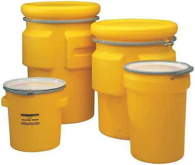 Alt view image 5 of 6 - EAGLE 1654 Open Head Salvage Drum, Polyethylene, 20 gal, Unlined, Yellow