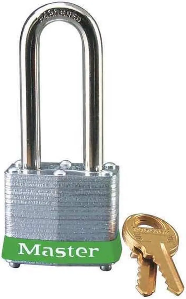 Alt view image 3 of 9 - MASTER LOCK 3LHGRN Lockout Padlock, Keyed Different, Steel, Green, 2 in Shackle