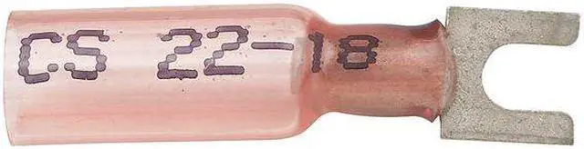 Alt view image 2 of 2 - VELVAC 37122 Fork Terminal, #6 Stud Size, 18 AWG, 600 V, Heat Shrink Insulated,