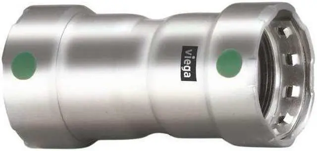 Alt view image 2 of 2 - Viega Megapress Stainless 316 Coupling with stop, 1/2" x 1/2" Tube Size   90285