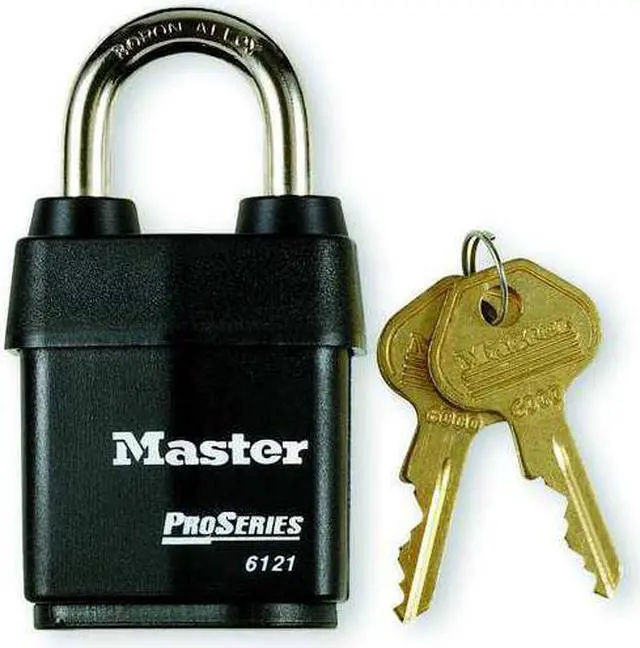 Alt view image 5 of 6 - MASTER LOCK 6121KALJ-10G202 Padlock, Keyed Alike, Long Shackle, Rectangular