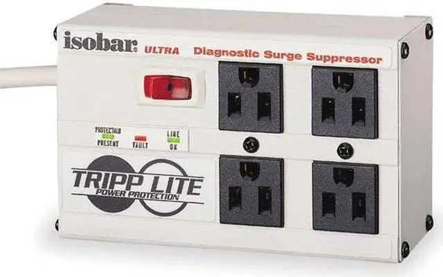 Alt view image 10 of 15 - TRIPP LITE ISOBAR4ULTRA 6 Feet 4 Outlets 3330 Joules Surge Suppressor