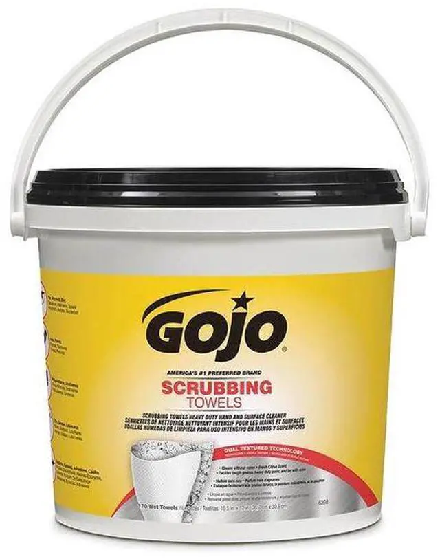 Alt view image 5 of 7 - Scrubbing Towels, 170 Count Bucket, Dual Textured, Wet GOJO 6398-02