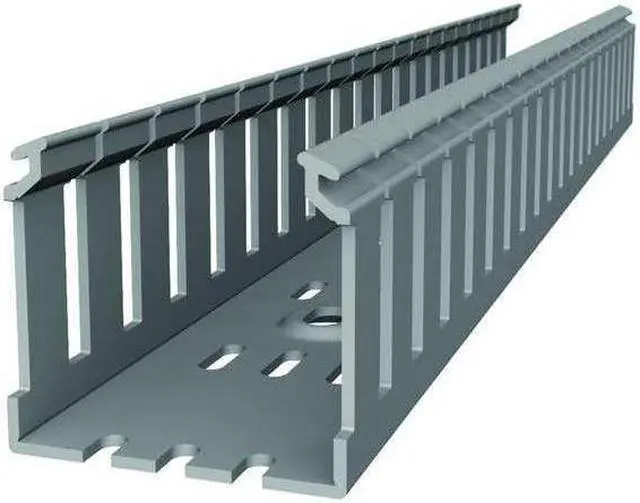 Main image of TYRAP TYD2X4WPG6 Wiring Duct,Wide Slot Wall,Gray,6 ft. L