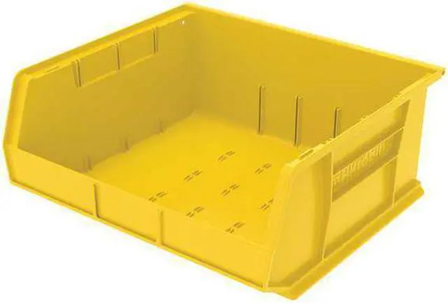 Main image of AKRO-MILS 30250YELLO Hang & Stack Storage Bin, 16-1/2 in W x 14-3/4 in L x 7 in