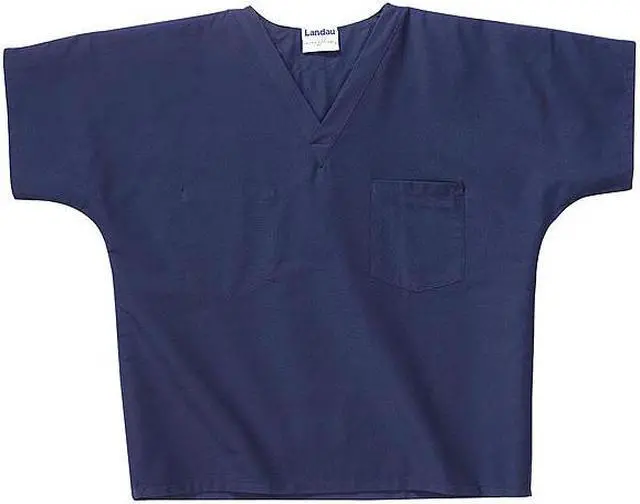Alt view image 3 of 3 - LANDAU 7502BNPXLRG Scrub Shirt, Cotton/Polyester, Short Sleeve, 2 Pockets,