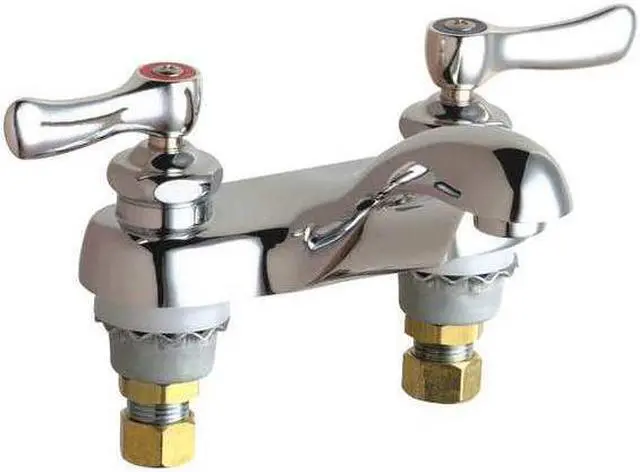 Alt view image 2 of 3 - CHICAGO FAUCET 802-E74ABCP Manual Low Arc Bathroom Faucet, 4" Mount, Polished