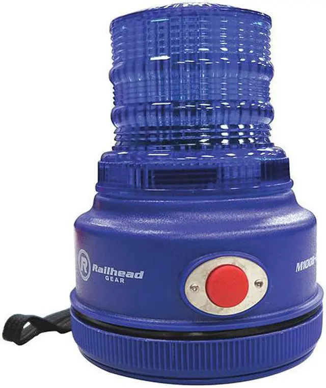 Main image of RAILHEAD GEAR M100B-LED Warning Light,Blue,LED,2 D Batteries