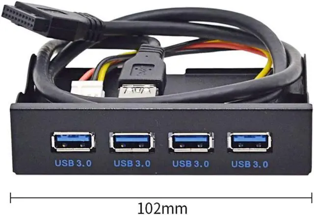 Alt view image 4 of 6 - USB 3.0 HUB 4 Ports Front Panel to Motherboard 20Pin Connector Cable for 3.5" Floppy Bay