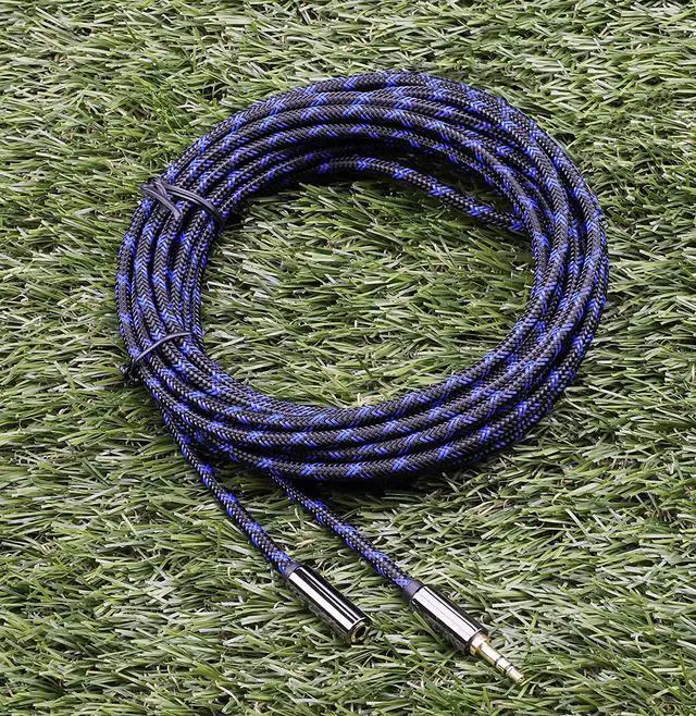 Alt view image 2 of 6 - 20 ft Headphone Extension Cable 3.5mm Male to Female Double Shielded Braided Long 1/8 TRS aux Cord Extender