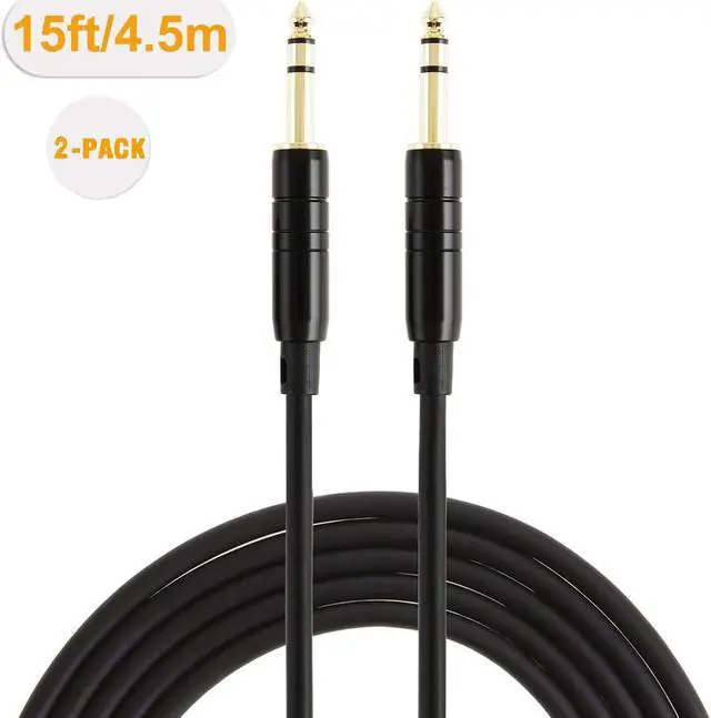Alt view image 6 of 6 - 1/4\u2019\u2019 TRS Cable,CableCreation [2-Pack 15FT] 1/4 Inch to 1/4 Inch 6.35mm Balanced Stereo Audio Cable for Studio Monitors,Mixer,Yamaha Speaker/Receiver,Black