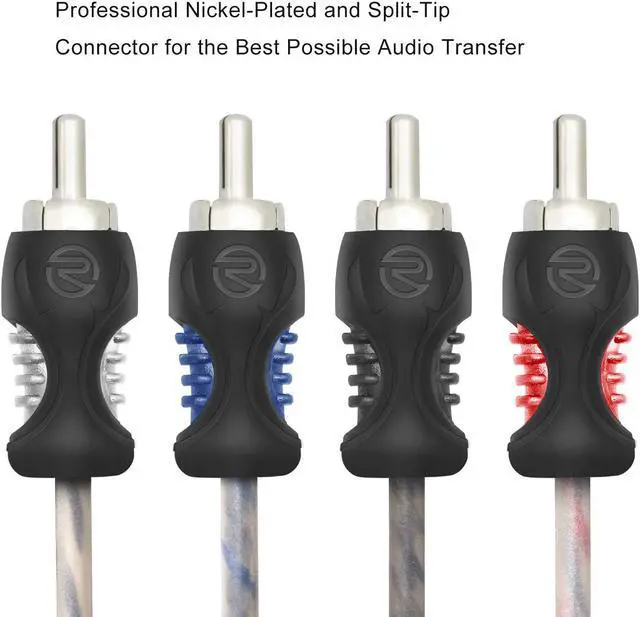 Alt view image 4 of 5 - RECOIL RCI417 100% Oxygen Free Copper 17ft 4 Channel RCA Audio Cable Twisted Pair with Noise Reduction, Speaker