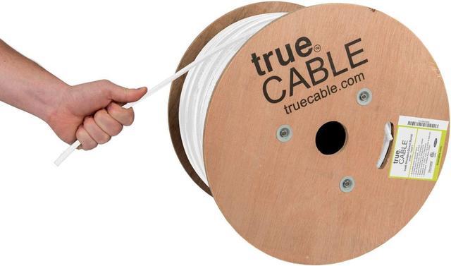 trueCABLE Cat6 Outdoor, Shielded FTP, 1000ft, UV Resistant, Aerial CMX Rated, Black, 23AWG Solid Bare Copper, 550Mhz, PoE 4PPoE, ETL Listed, Bulk