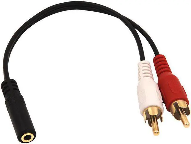 Alt view image 3 of 7 - 3.5mm Female to 2 RCA Male Stereo Audio Y Cable 2-Pack Gold Plated Adapter Compatible for TV Smartphones MP3 Tablets Speakers Home Theater (8 inch)