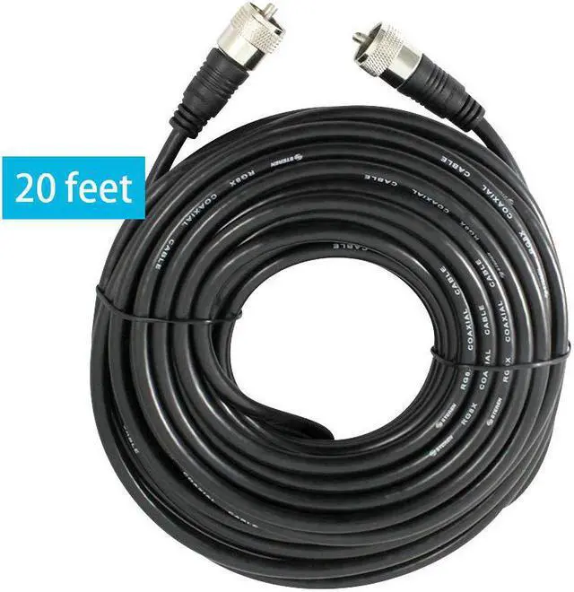 Alt view image 2 of 7 - STEREN Coax Cable 20 Ft - Coaxial Cable Connector - Antenna Cable - Coax Connector - Coax Cable Connector - RG8X Coaxial Cable - UHF Antenna Cable - Male to Male Cable - RG8X Coax - 6 Meters 205-720